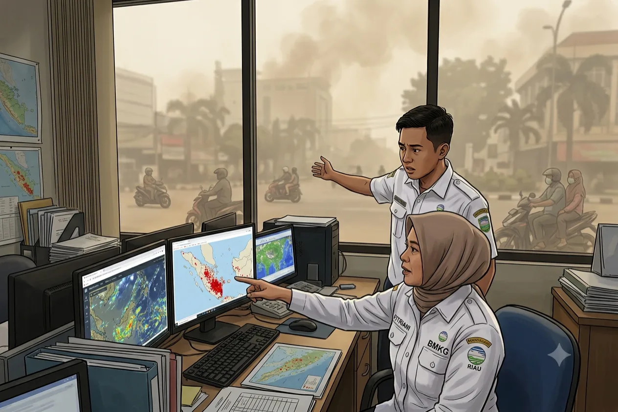 3.734 Titik Panas Terpantau di Wilayah Sumatera,  Enam Diantaranya Tersebar di Riau