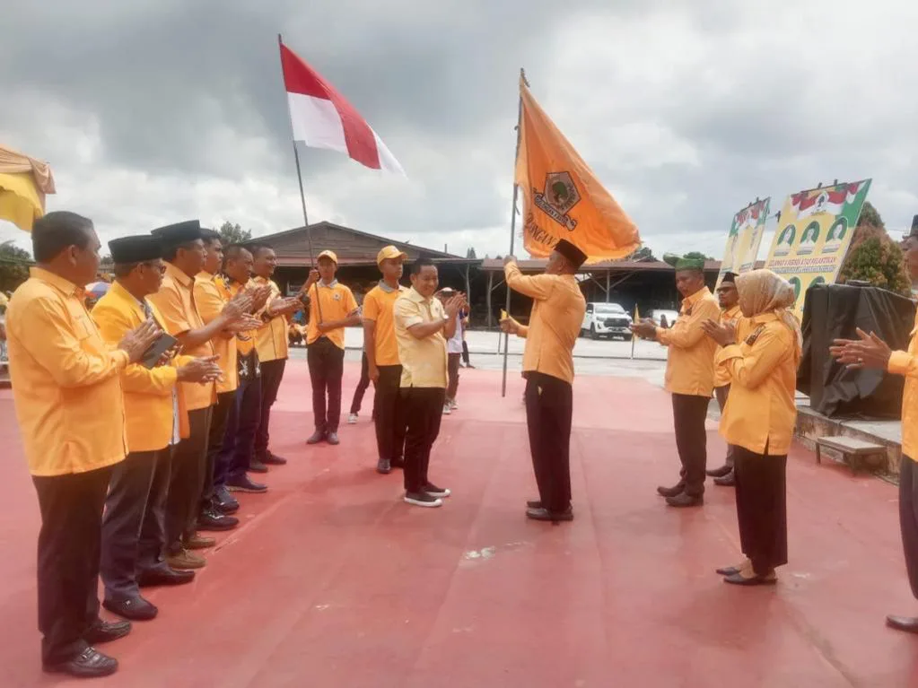 Nama Airlangga Hartato, Syamsuar dan Indra Gunawan Bergema dalam Acara Pelantikan PK Partai Golkar Kecamatan Tualang