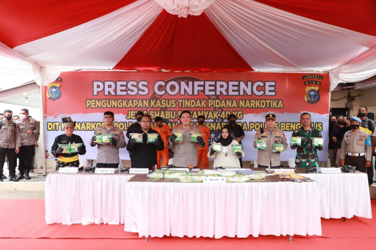 Polda Riau Gagalkan Peredaran Sabu 40Kg di Bengkalis