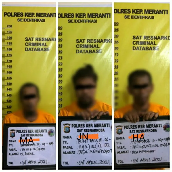 Polisi Ungkap Jaringan Pengedar Sabu di Selat Panjang Kepulauan Meranti, 3 orang Dicokok