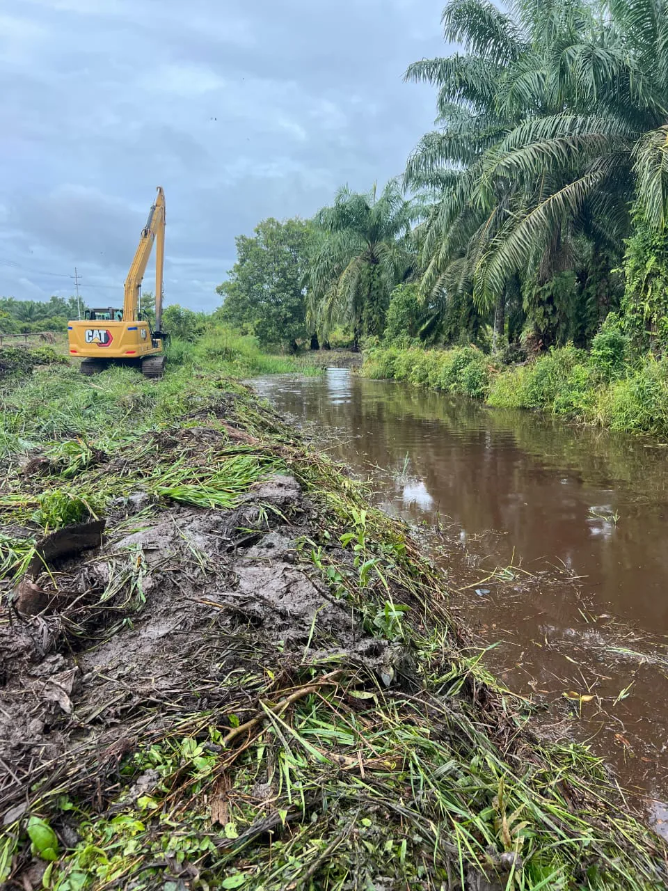 PT BSP Turunkan Long Arm Bersihkan Kanal Ring 1 di Dosan, Banjir Berangsur Surut